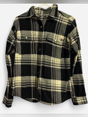 Dickies Black and Cream Plaid Button-Up Shirt - Men